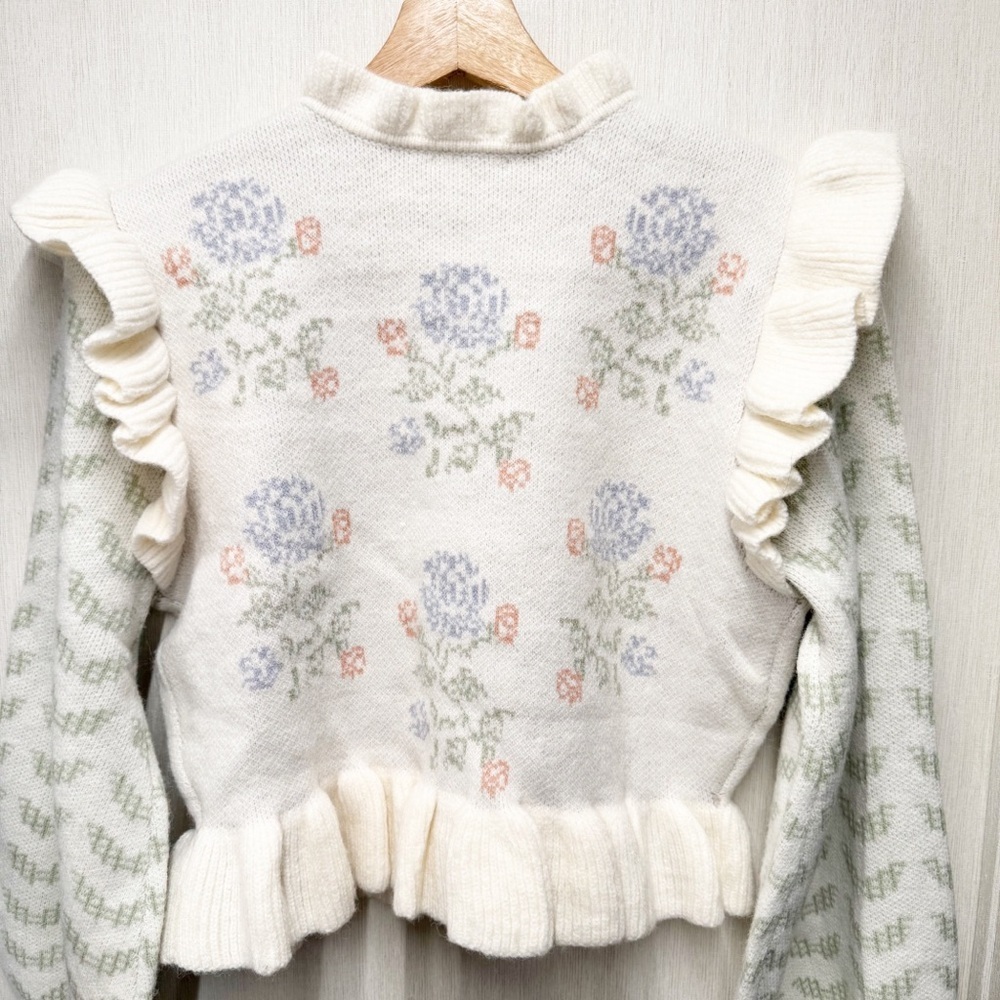 NWT Mabel Anthropologie Amelia Floral Knit Sweater & Skirt Set, Size Medium - Picture 6 of 16